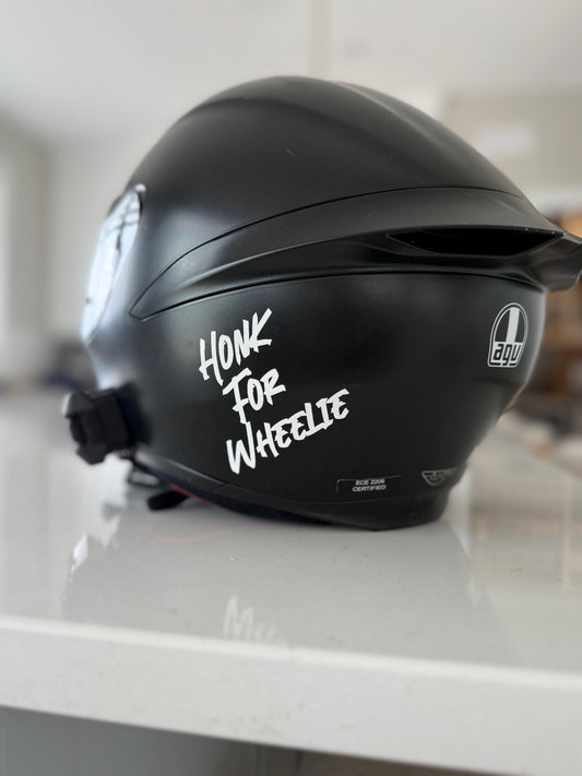 Honk For Wheelie Decal | Motorcycle Helmet Vinyl Decals