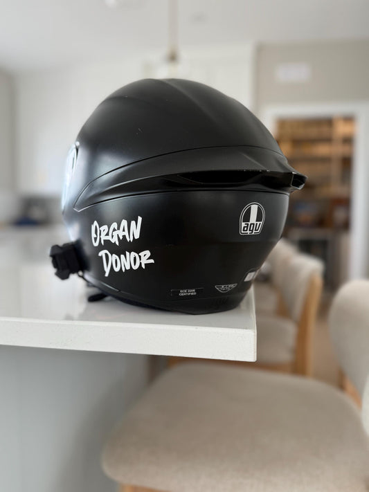 Organ Donor Vinyl Decal | Motorcycle Helmet Stickers